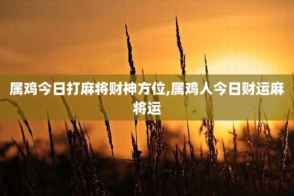 属鸡今日打麻将财神方位,属鸡人今日财运麻将运