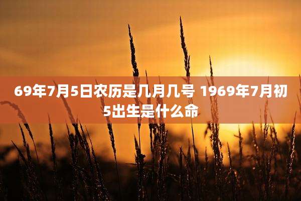 69年7月5日农历是几月几号 1969年7月初5出生是什么命
