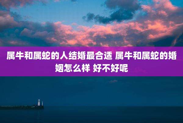 属牛和属蛇的人结婚最合适 属牛和属蛇的婚姻怎么样 好不好呢