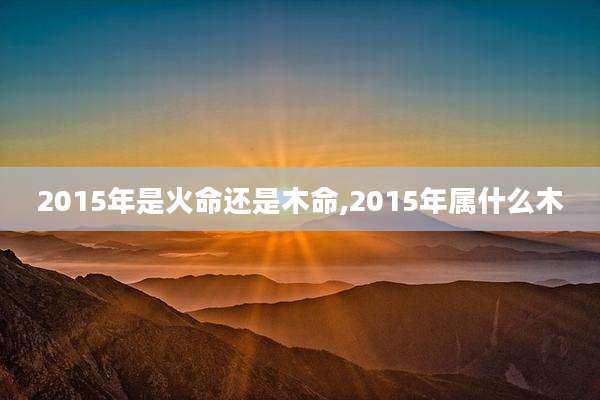 2015年是火命还是木命,2015年属什么木