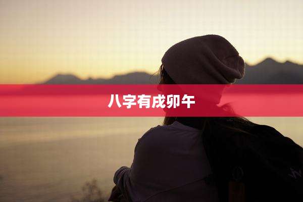八字有戌卯午