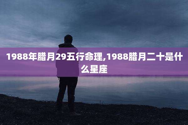 1988年腊月29五行命理,1988腊月二十是什么星座