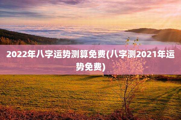 2022年八字运势测算免费(八字测2021年运势免费)