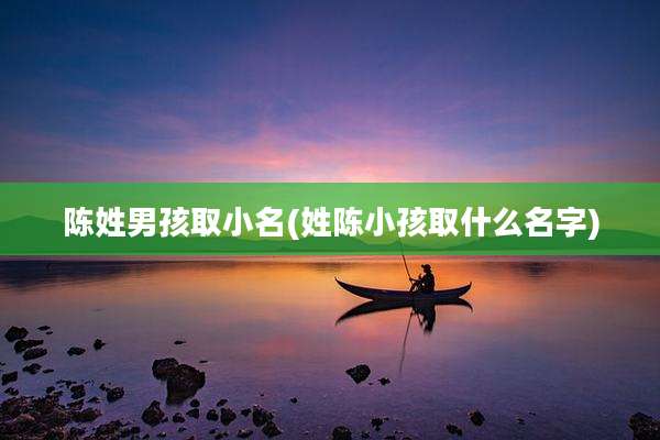 陈姓男孩取小名(姓陈小孩取什么名字)