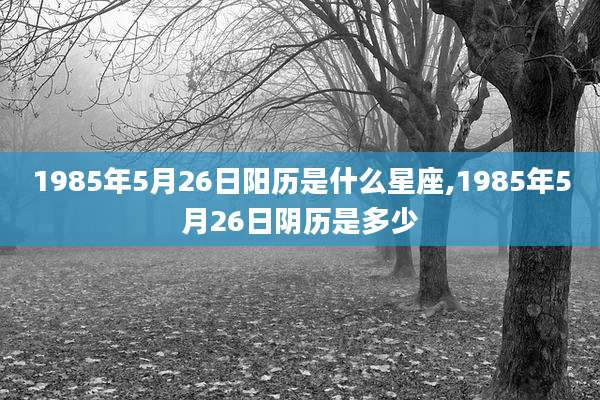 1985年5月26日阳历是什么星座,1985年5月26日阴历是多少