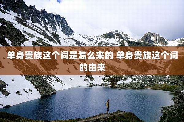单身贵族这个词是怎么来的 单身贵族这个词的由来