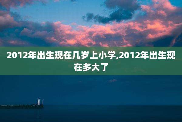 2012年出生现在几岁上小学,2012年出生现在多大了