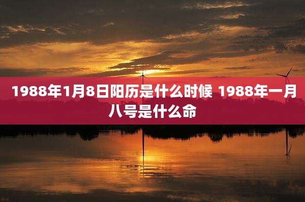 1988年1月8日阳历是什么时候 1988年一月八号是什么命