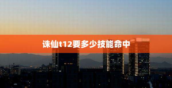 诛仙t12要多少技能命中