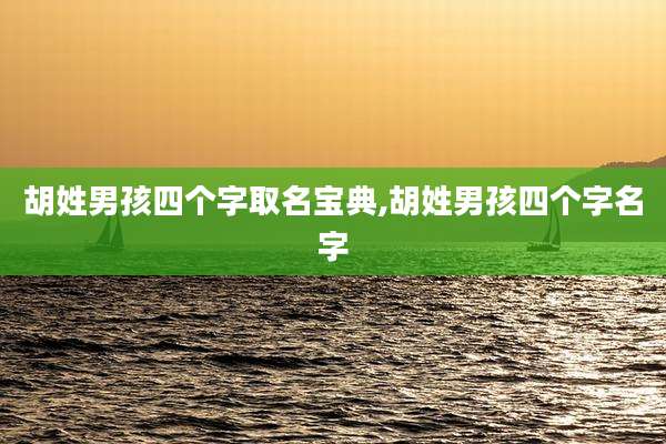 胡姓男孩四个字取名宝典,胡姓男孩四个字名字