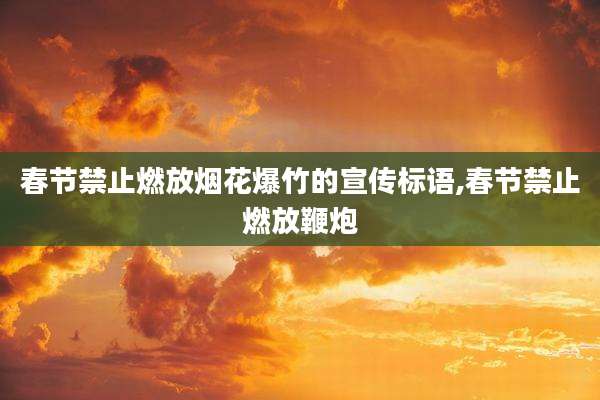 春节禁止燃放烟花爆竹的宣传标语,春节禁止燃放鞭炮