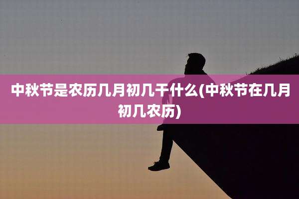 中秋节是农历几月初几干什么(中秋节在几月初几农历)