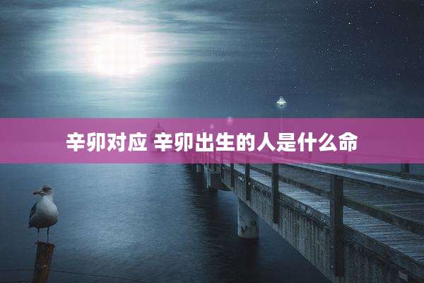 辛卯对应 辛卯出生的人是什么命