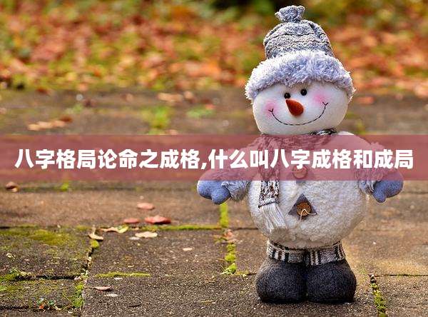 八字格局论命之成格,什么叫八字成格和成局