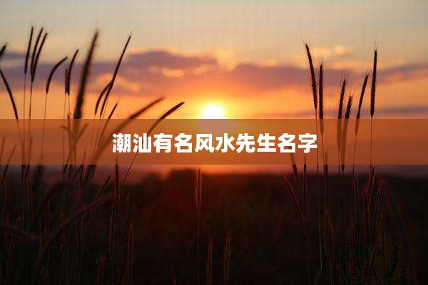 潮汕有名风水先生名字