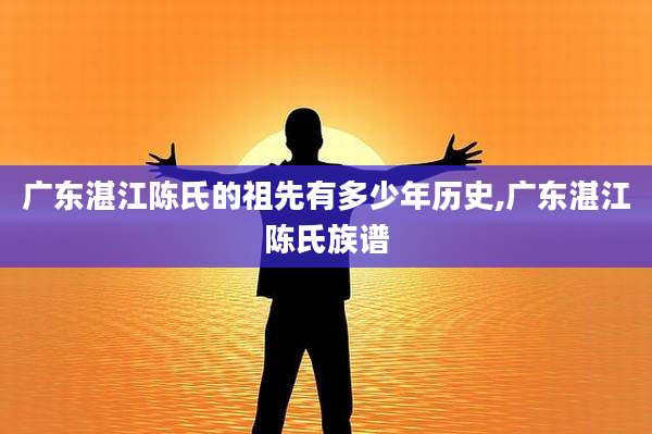 广东湛江陈氏的祖先有多少年历史,广东湛江陈氏族谱