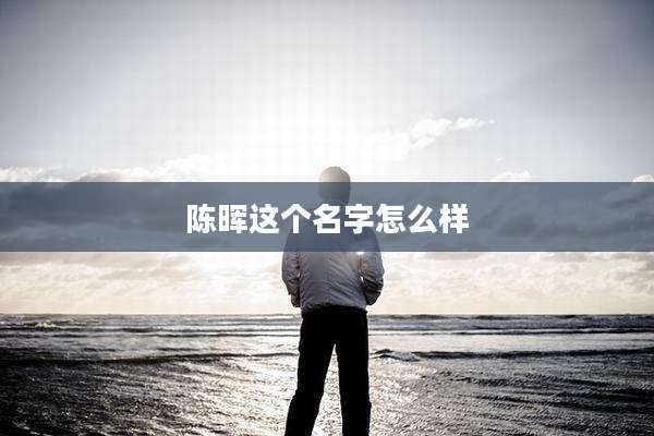 陈晖这个名字怎么样