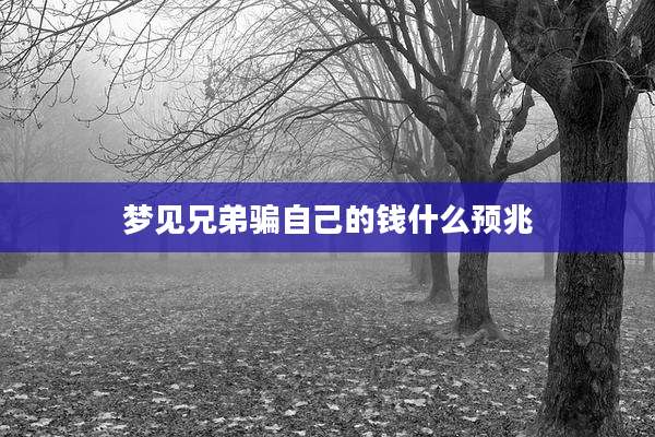 梦见兄弟骗自己的钱什么预兆