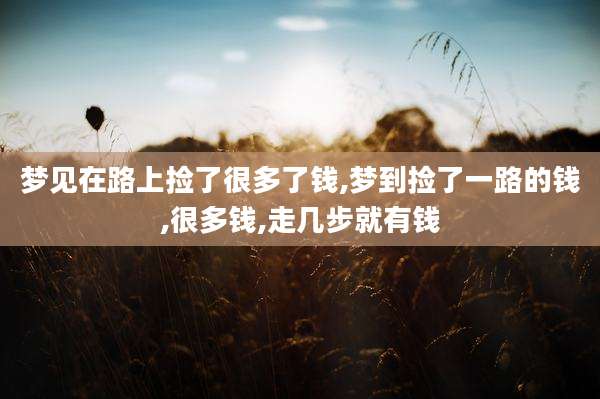 梦见在路上捡了很多了钱,梦到捡了一路的钱,很多钱,走几步就有钱