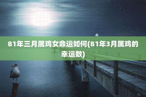 81年三月属鸡女命运如何(81年3月属鸡的幸运数)