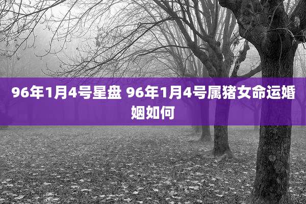 96年1月4号星盘 96年1月4号属猪女命运婚姻如何