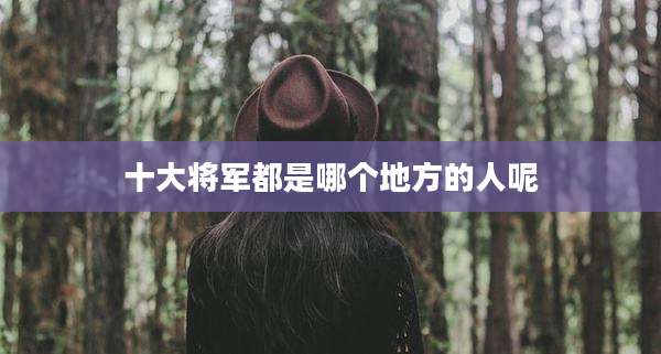 十大将军都是哪个地方的人呢