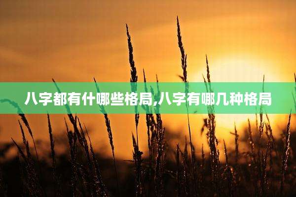 八字都有什哪些格局,八字有哪几种格局