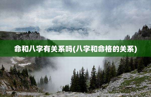 命和八字有关系吗(八字和命格的关系)