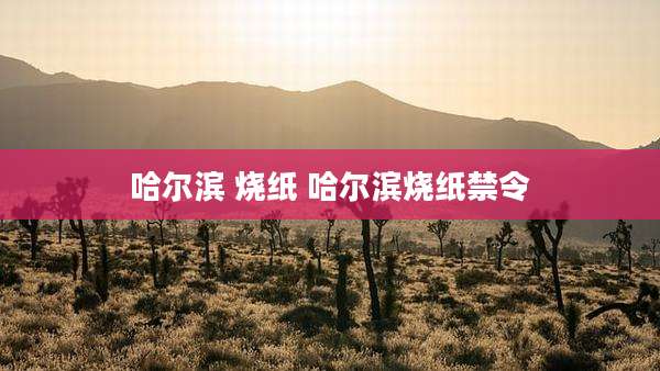 哈尔滨 烧纸 哈尔滨烧纸禁令