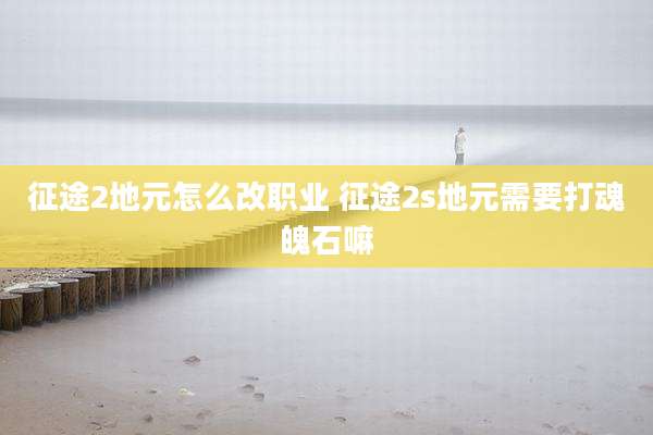 征途2地元怎么改职业 征途2s地元需要打魂魄石嘛