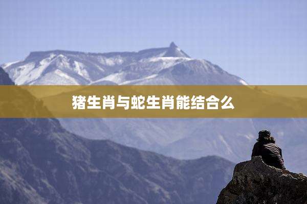 猪生肖与蛇生肖能结合么