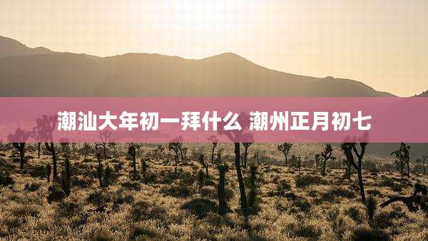 潮汕大年初一拜什么 潮州正月初七