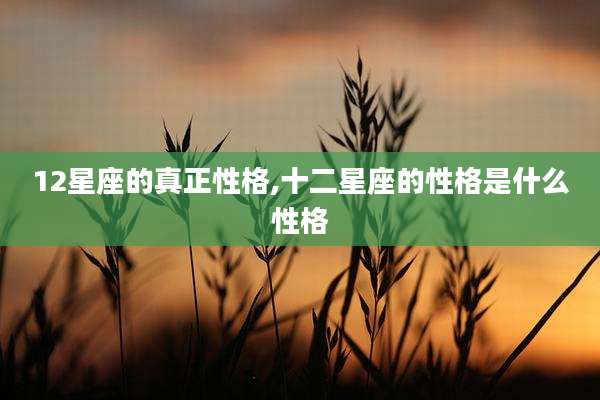 12星座的真正性格,十二星座的性格是什么性格