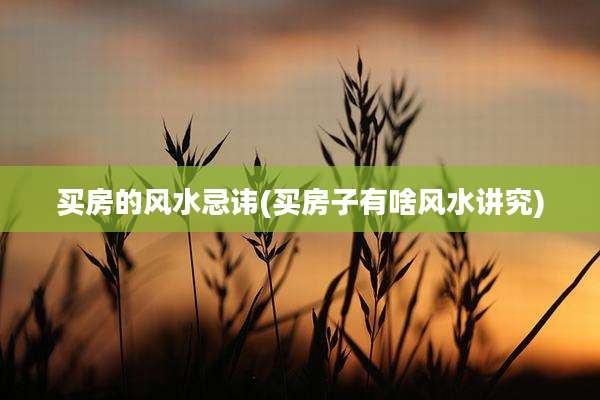 买房的风水忌讳(买房子有啥风水讲究)