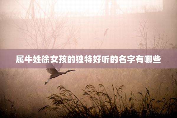 属牛姓徐女孩的独特好听的名字有哪些