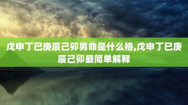 戊申丁巳庚辰己卯男命是什么格,戊申丁巳庚辰己卯最简单解释