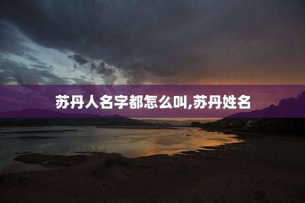 苏丹人名字都怎么叫,苏丹姓名