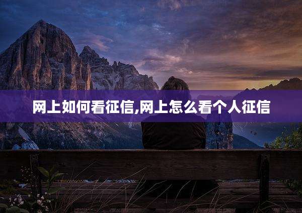 网上如何看征信,网上怎么看个人征信