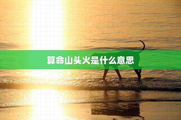 算命山头火是什么意思