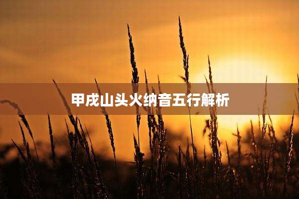 甲戌山头火纳音五行解析