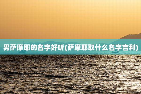 男萨摩耶的名字好听(萨摩耶取什么名字吉利)