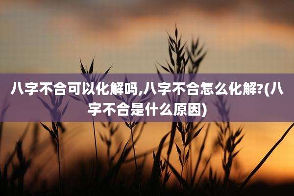 八字不合可以化解吗,八字不合怎么化解?(八字不合是什么原因)
