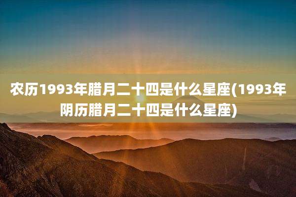 农历1993年腊月二十四是什么星座(1993年阴历腊月二十四是什么星座)