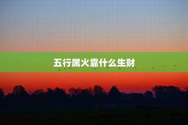五行属火靠什么生财
