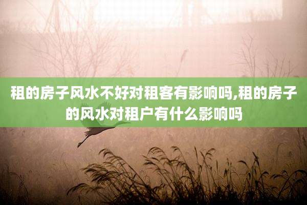 租的房子风水不好对租客有影响吗,租的房子的风水对租户有什么影响吗