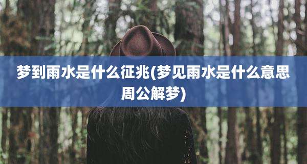 梦到雨水是什么征兆(梦见雨水是什么意思周公解梦)