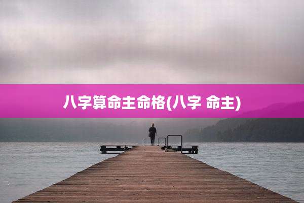 八字算命主命格(八字 命主)