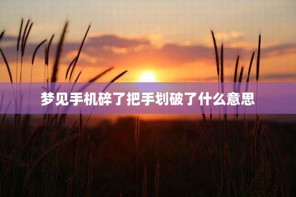 梦见手机碎了把手划破了什么意思