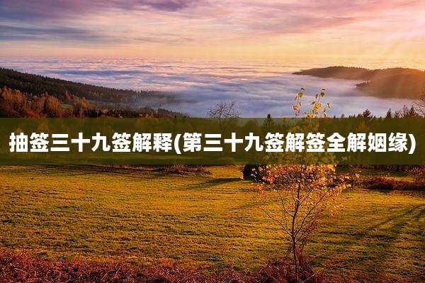 抽签三十九签解释(第三十九签解签全解姻缘)