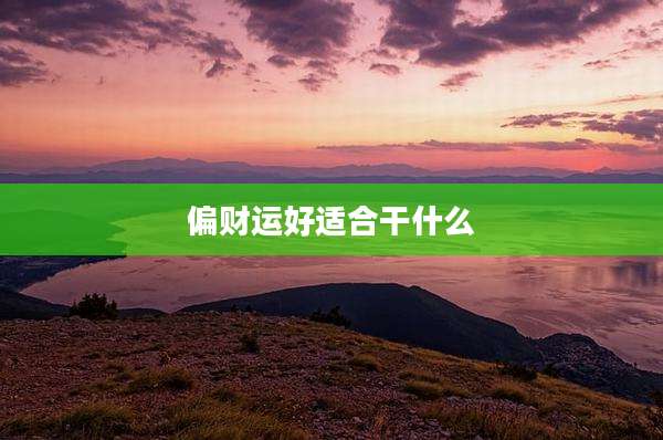 偏财运好适合干什么